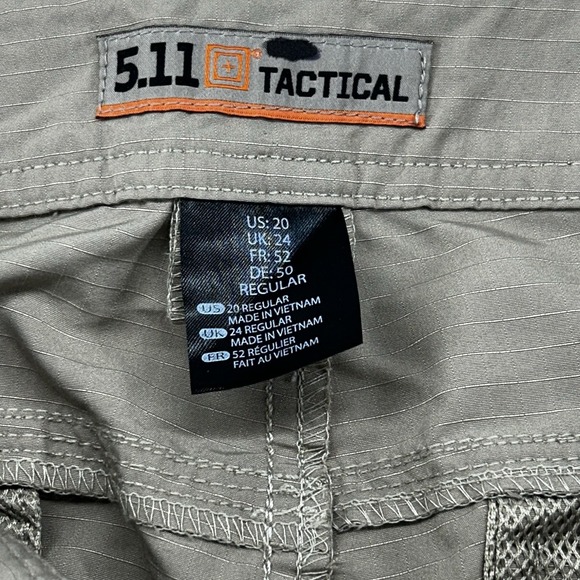 5.11 Tactical Fast Tac Cargo Pants Women Size 20 Straight Fit Ripestop Beige NEW - Picture 6 of 12